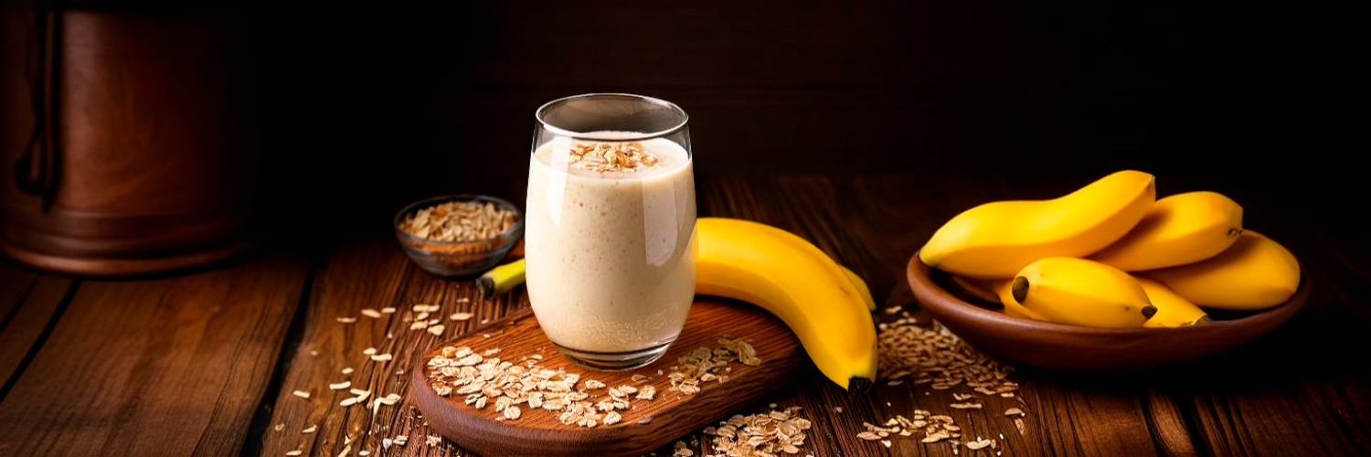 licuado con platano de avena